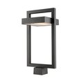 Z-Lite Luttrel 1 Light Outdoor Post Mount Fixture, Black & Frosted 566PHBS-BK-LED